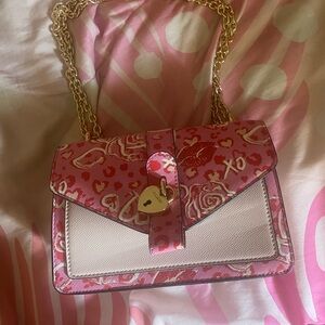 Pink Heart Patterned Women's Bag
